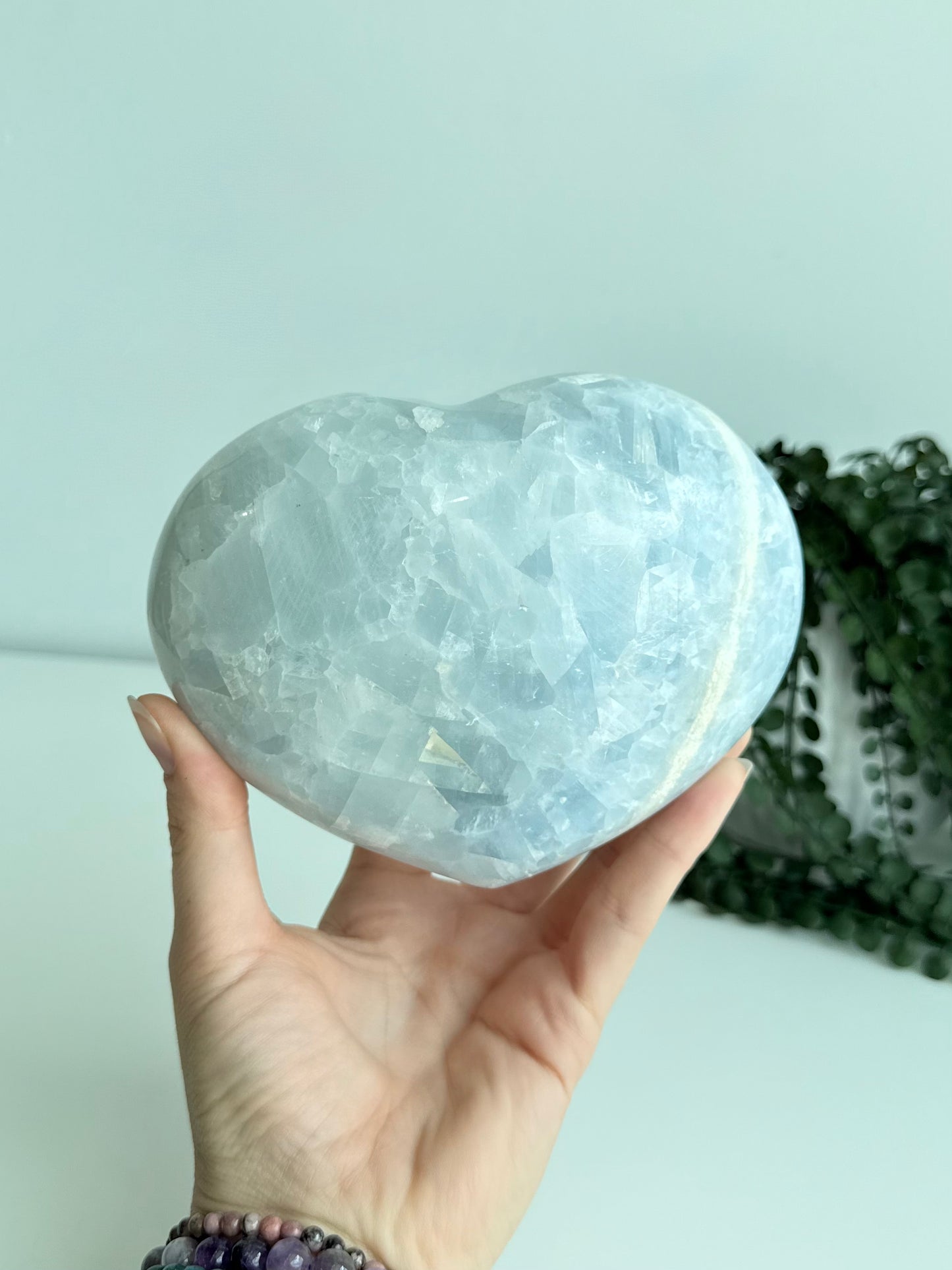 Blue Calcite Heart