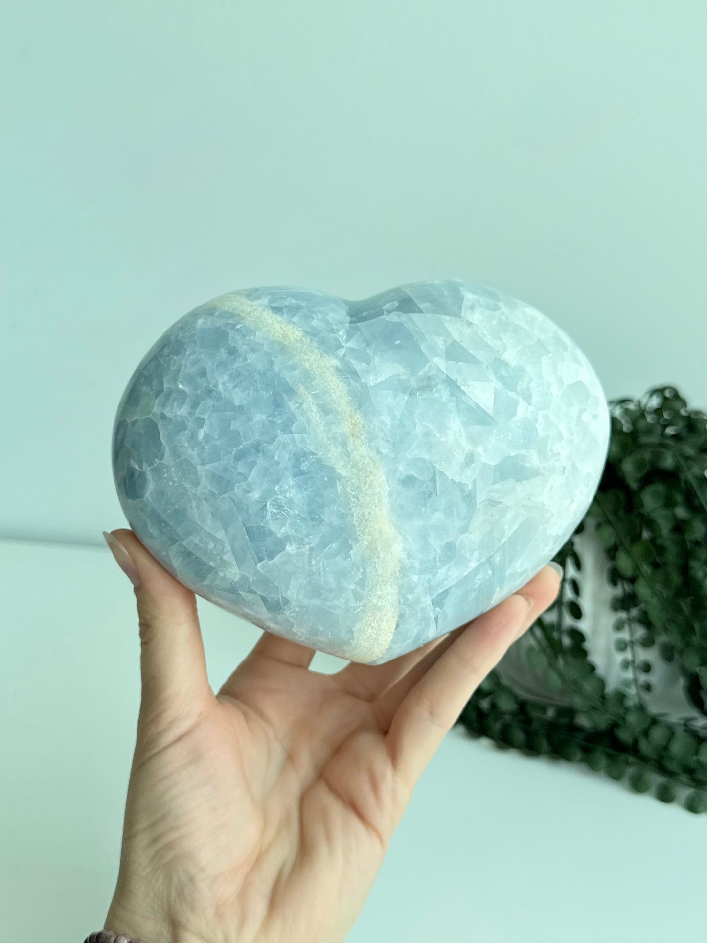 Blue Calcite Heart