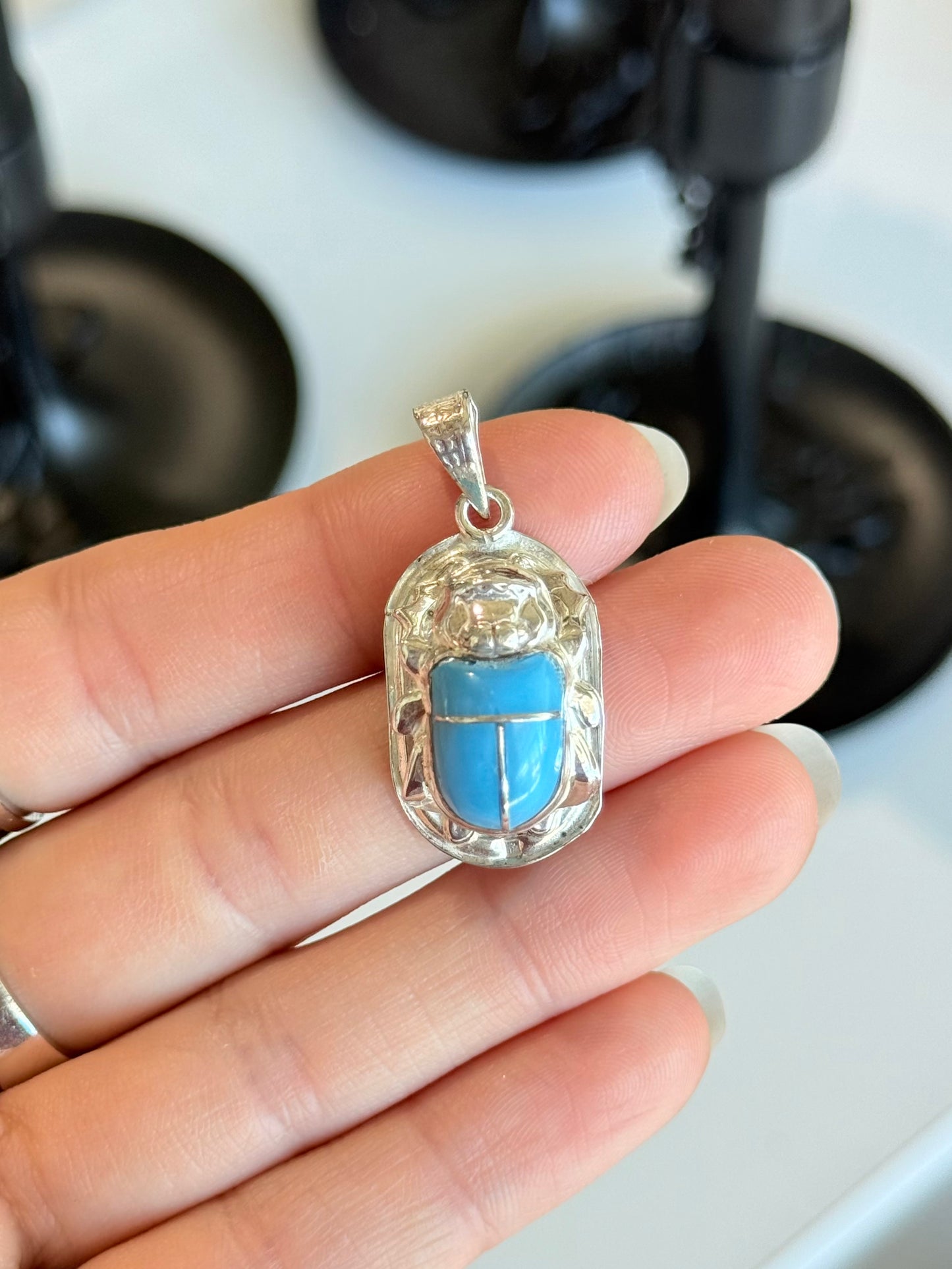 Scarab Turquoise Pendant
