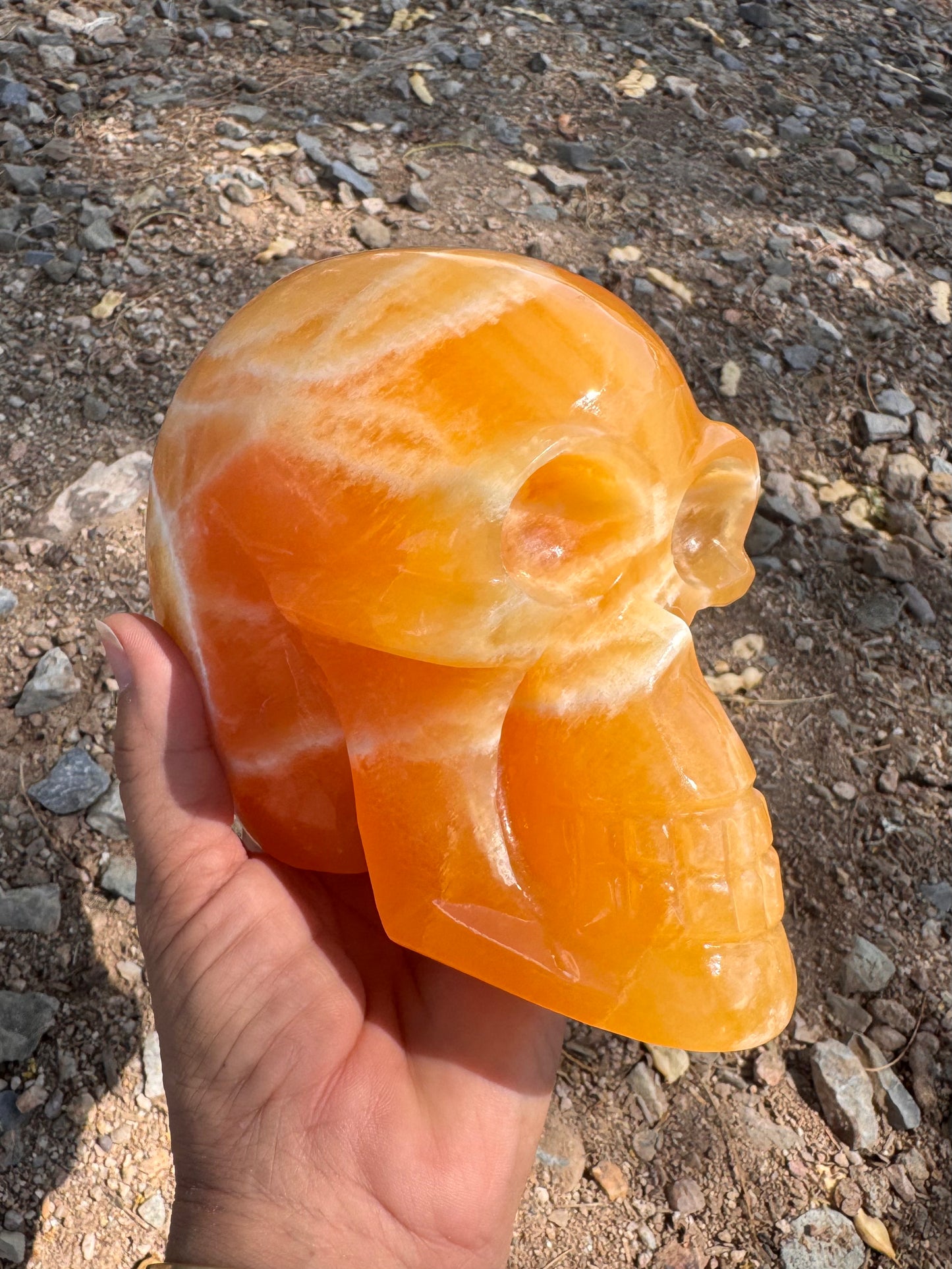 Skull Calcita Naranja