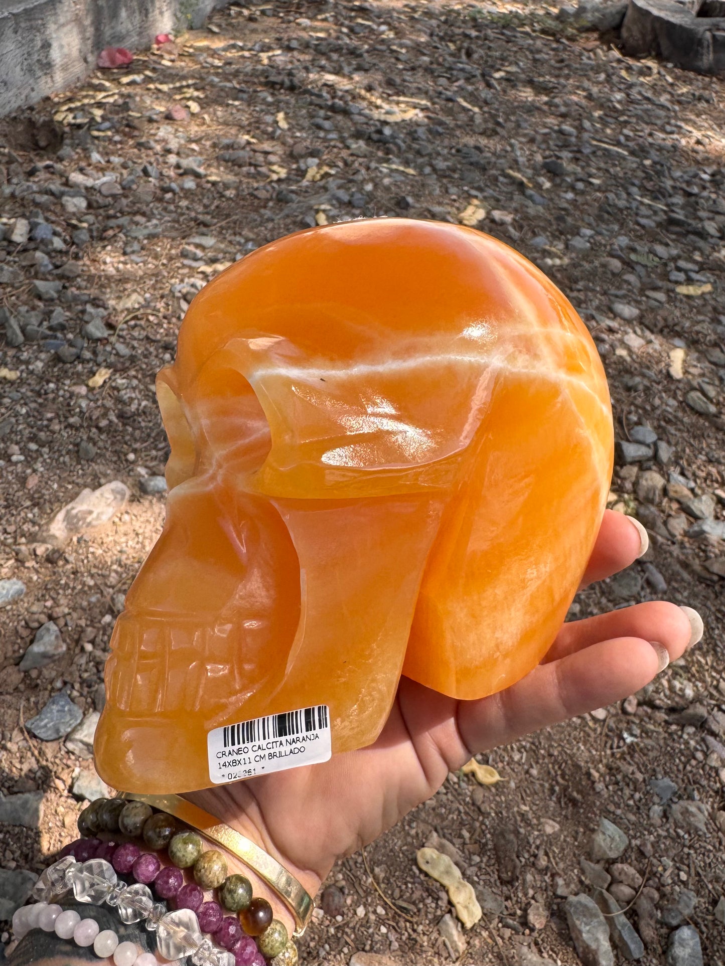 Skull Calcita Naranja