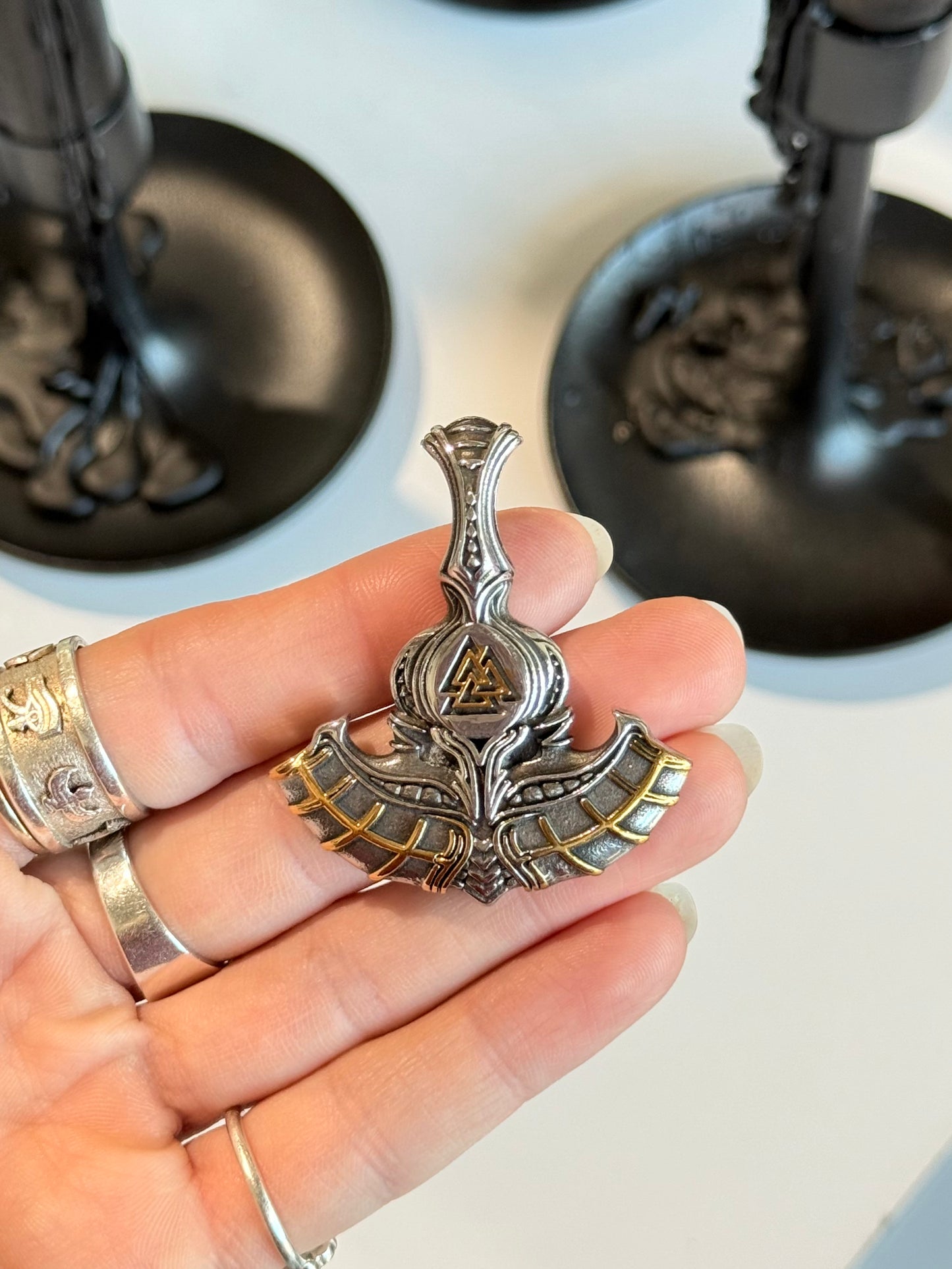 Valknut Warrior Shield Pendant