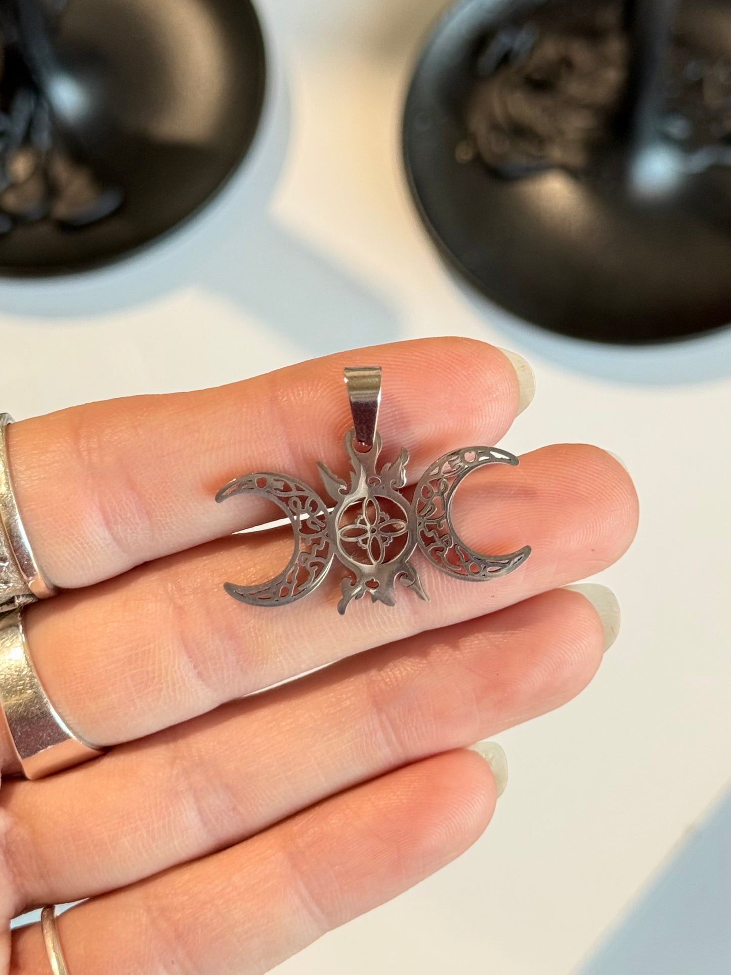 Triple Moon Goddess Pendant