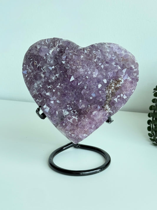 Amethyst Heart On Stand - Brazil
