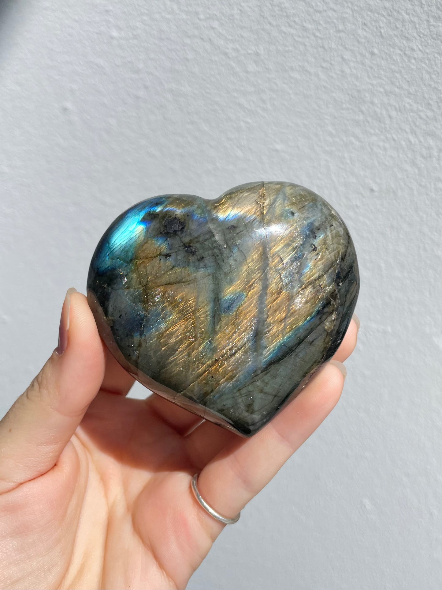 Labradorite Heart