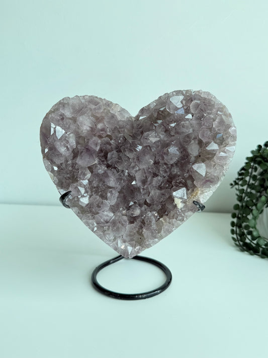 Amethyst Heart On Stand - Brazil