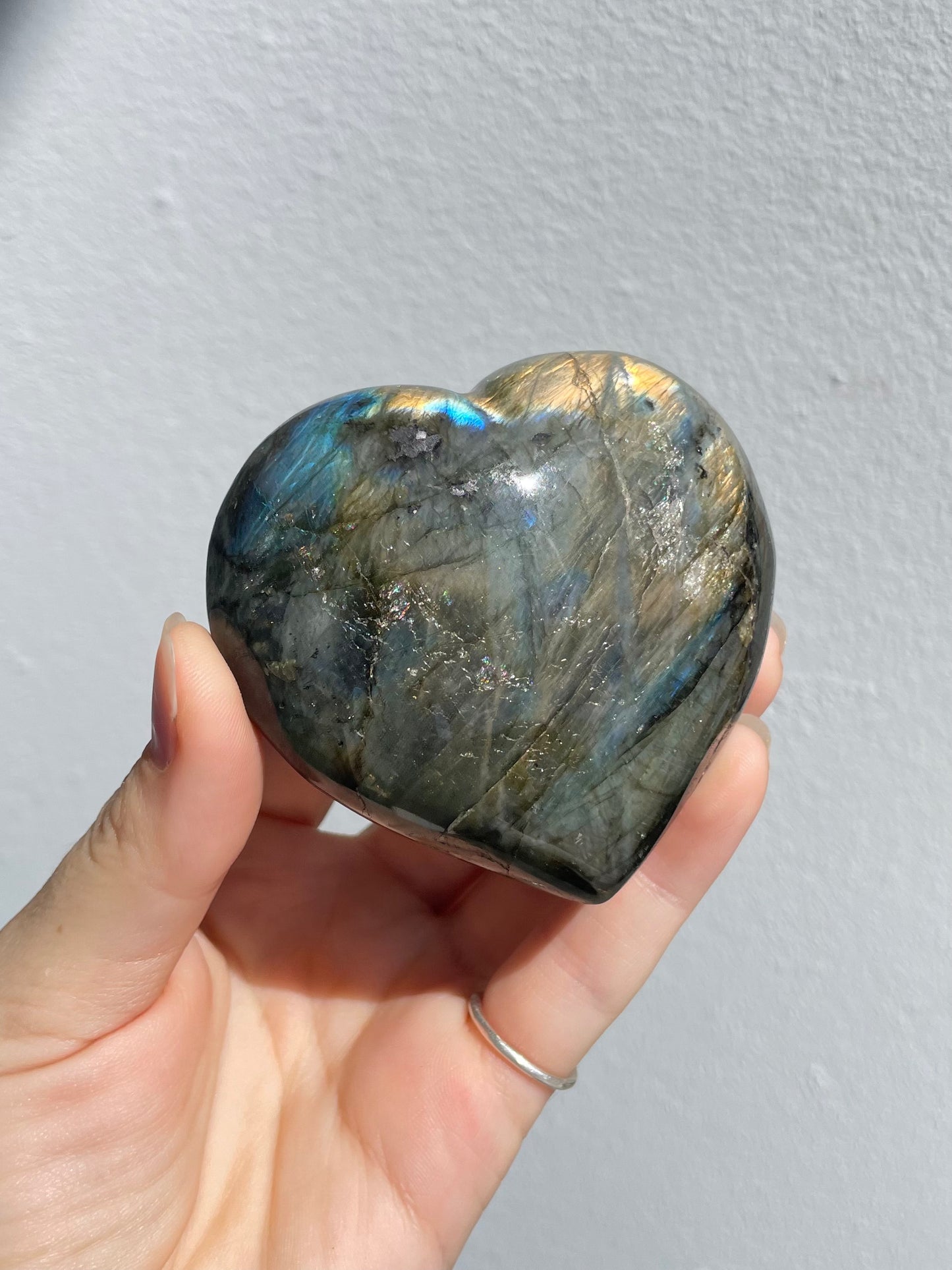 Labradorite Heart