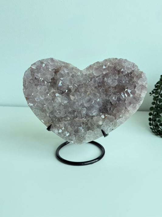Amethyst Heart On Stand - Brazil