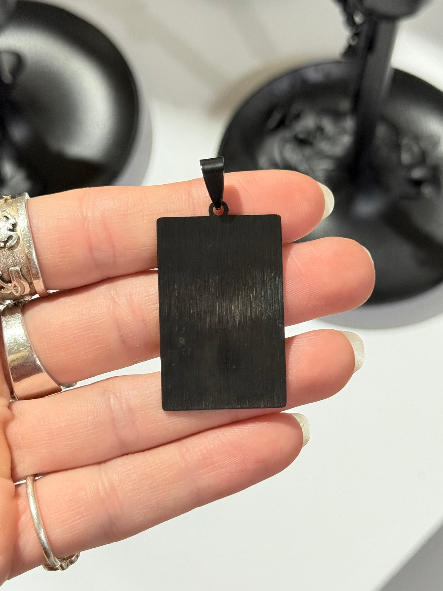 The World Tarot Pendant – Black Stainless Steel