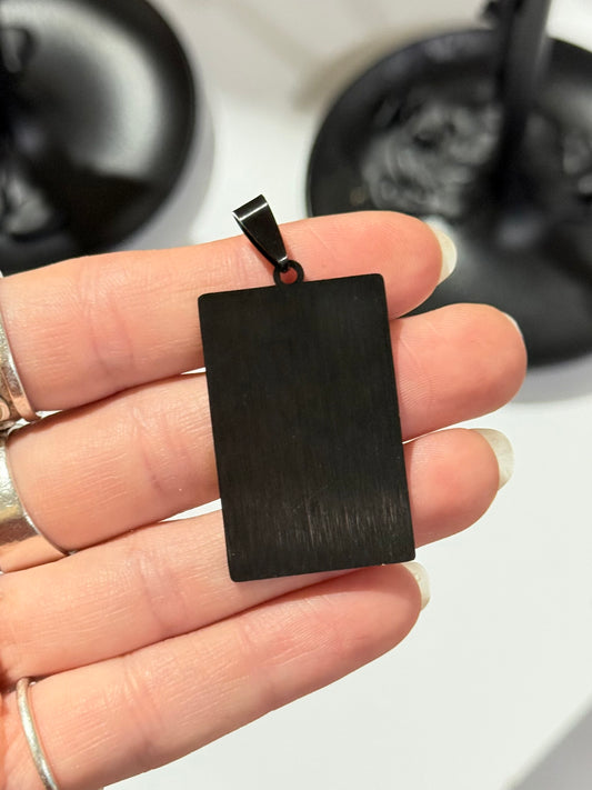 The Hierophant Tarot Pendant – Black Stainless Steel