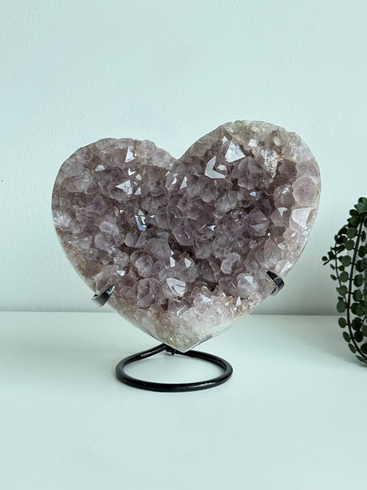 Amethyst Heart On Stand - Brazil
