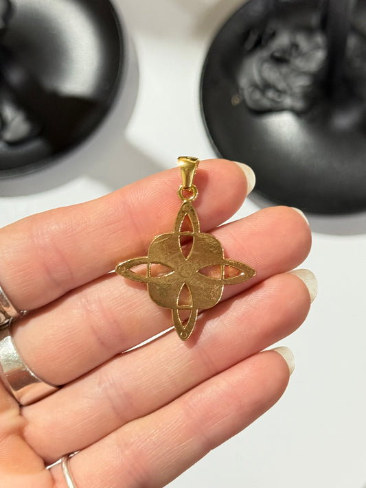 Witch’s Knot Protection Pendant – Gold Stainless Steel