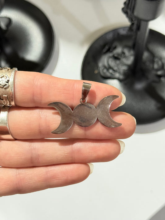 Triple Moon Goddess Pendant – Stainless Steel
