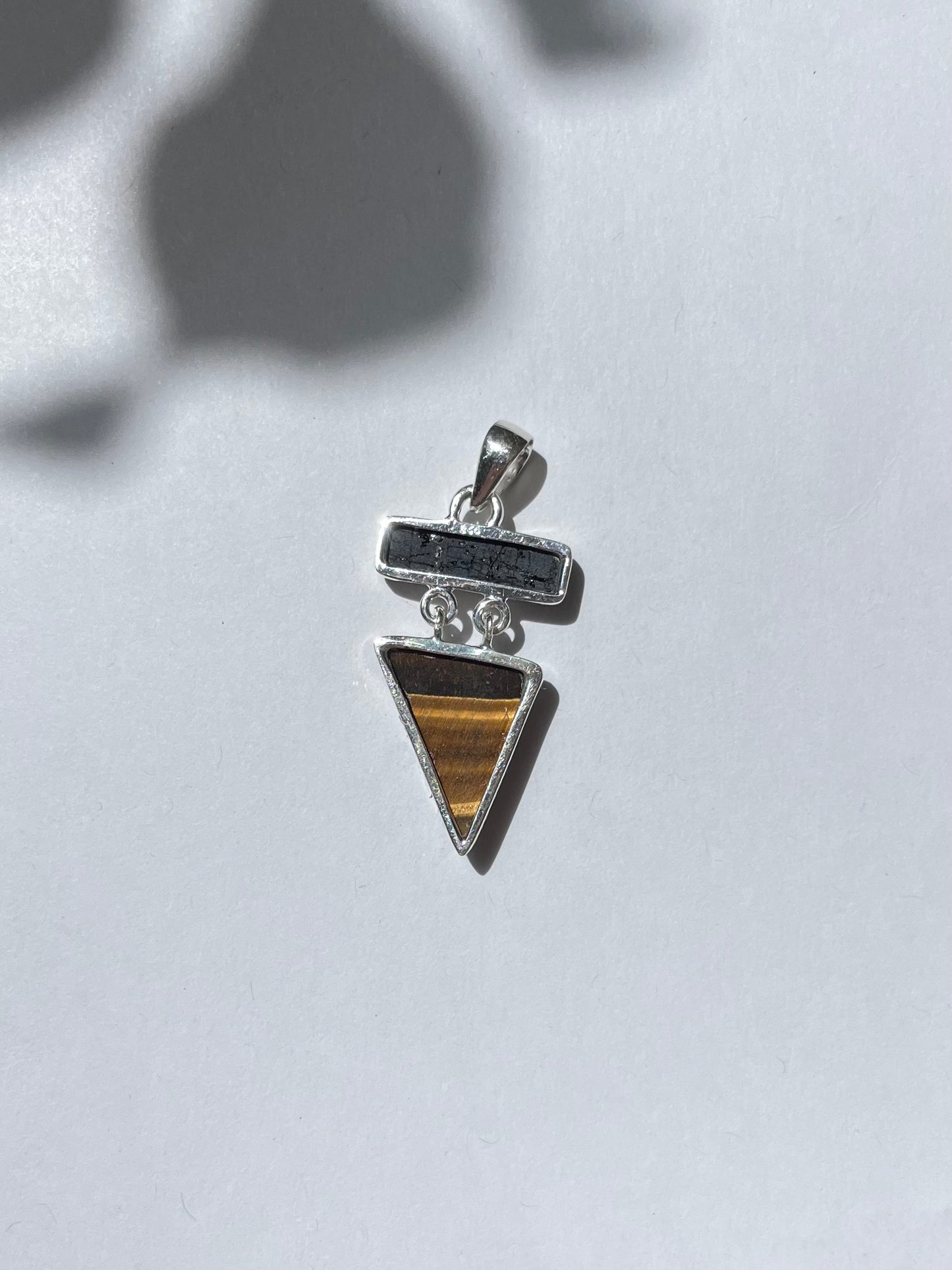 Black Tourmaline & Yellow Tiger Eye Pendant