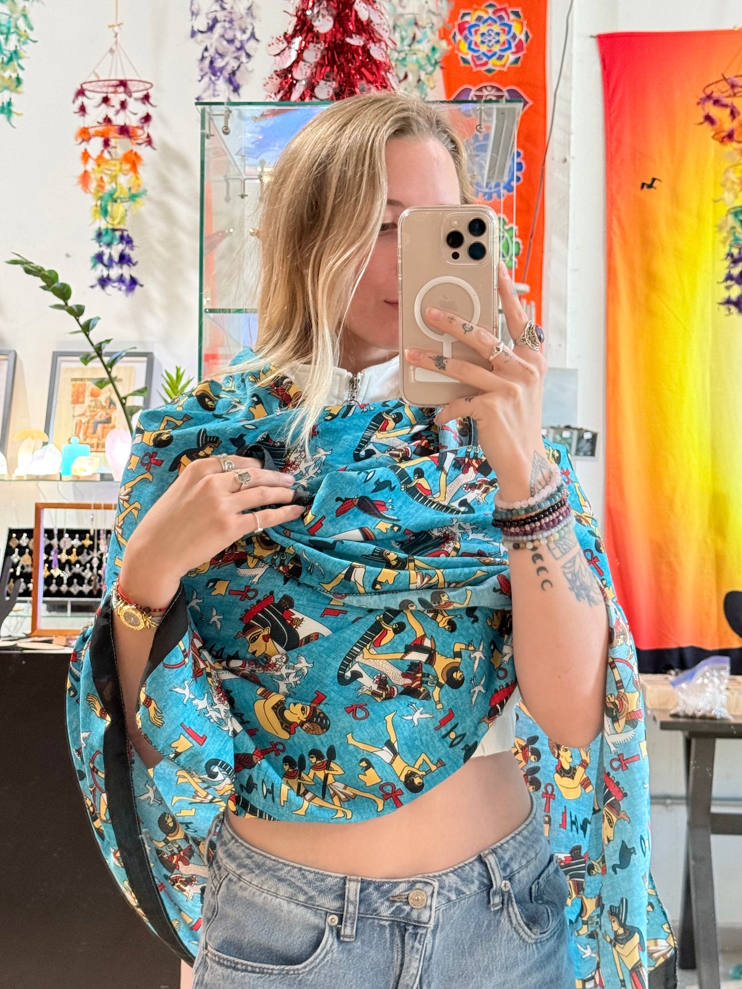 Egyptian Shawl ( Teal Color )