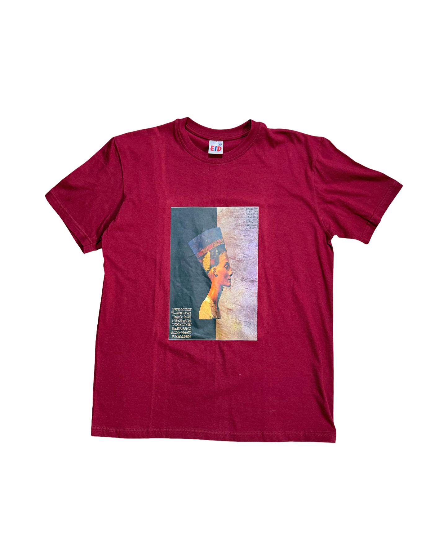 Nefertiti Wine Color T-Shirt 100% Egyptian Cotton ( Small )