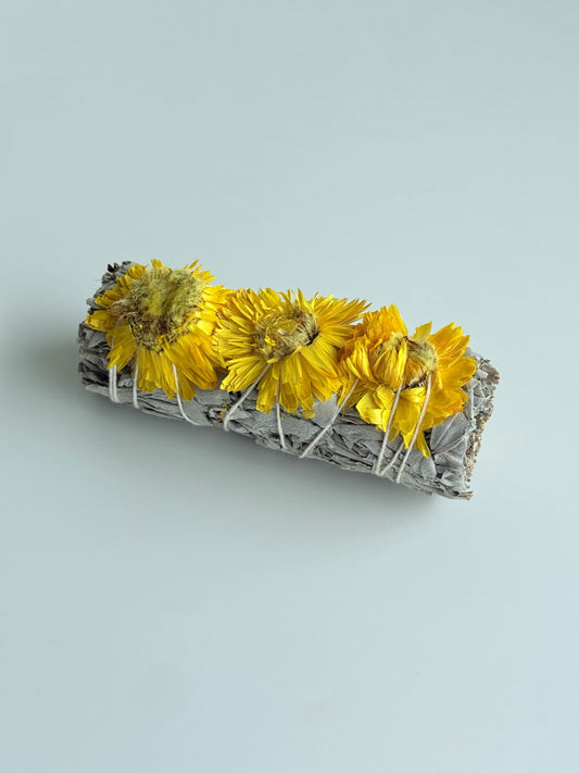 White Sage and Yellow Flowers Smudge