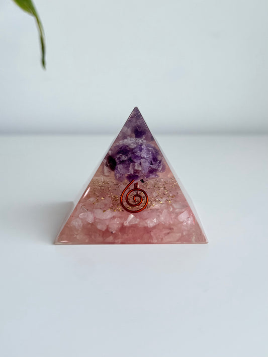 Rose Quartz & Amethyst with Copper Orgonite