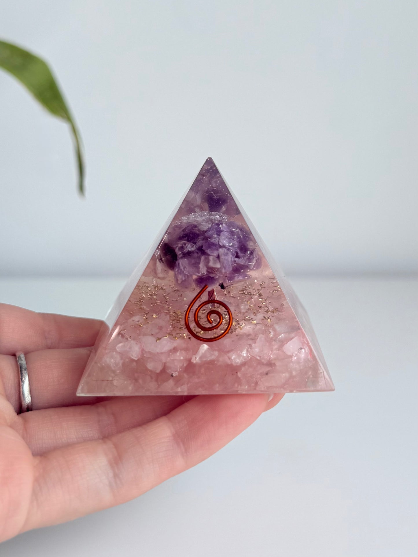 Rose Quartz & Amethyst with Copper Orgonite