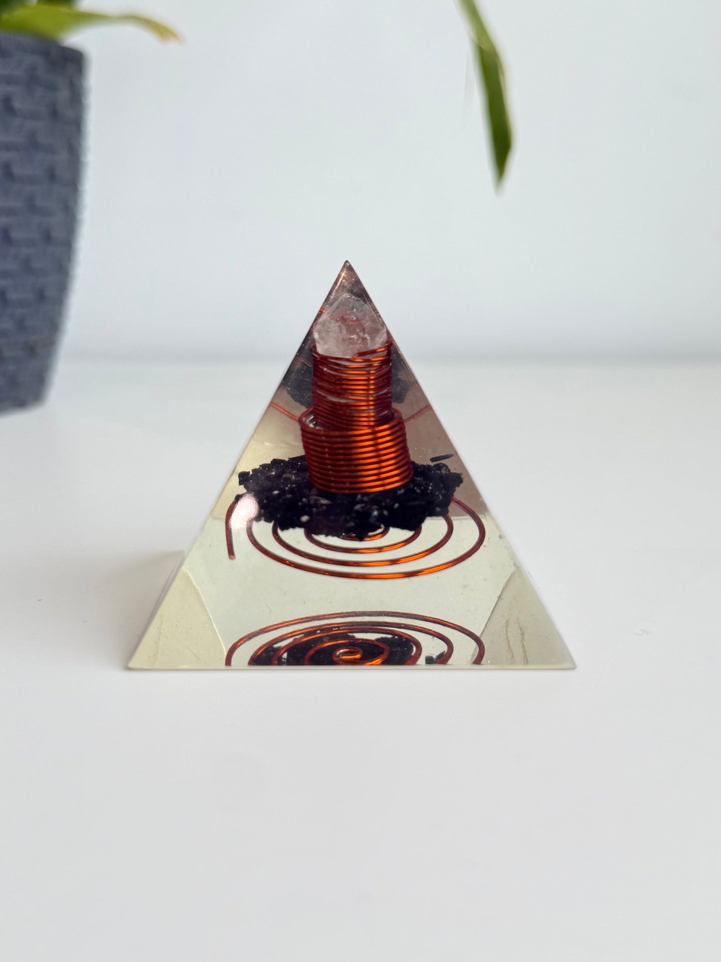 Tourmaline and Clear Qauztz Orgonite