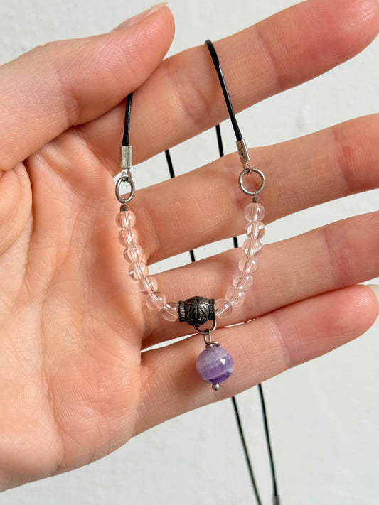Clear Quartz and Amethyst Necklace