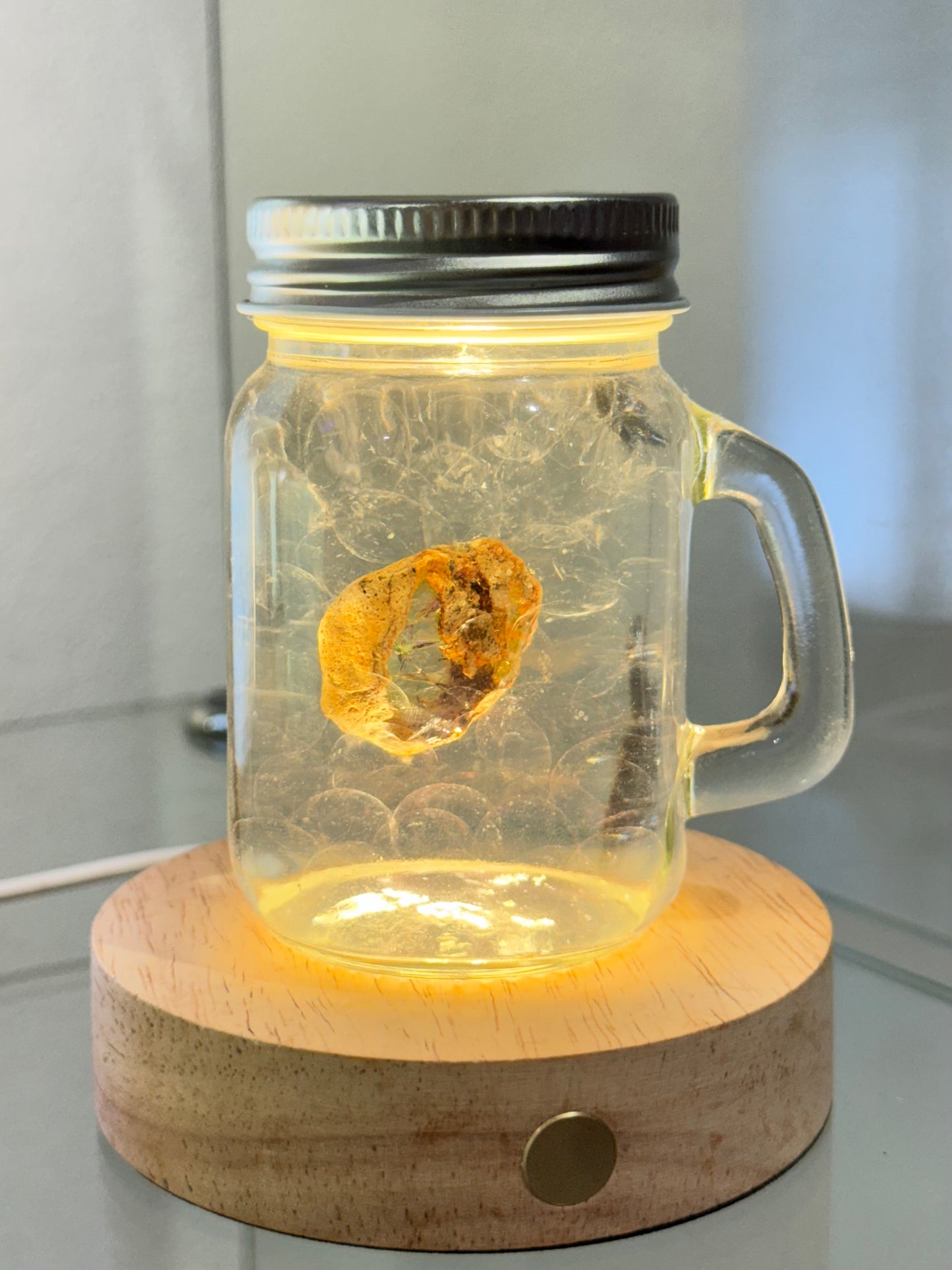 Water Opal In a Jar with Light
