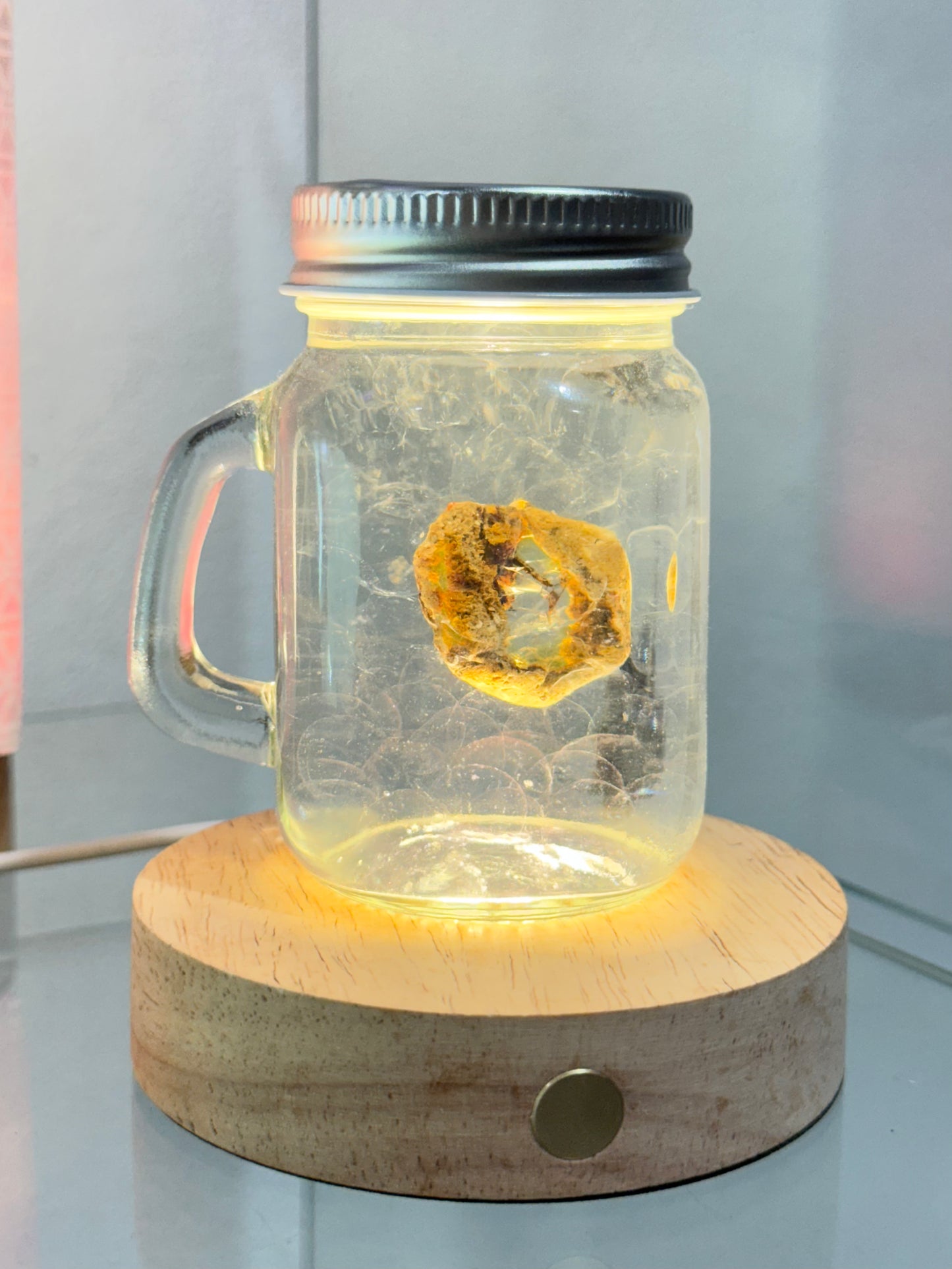 Water Opal In a Jar with Light