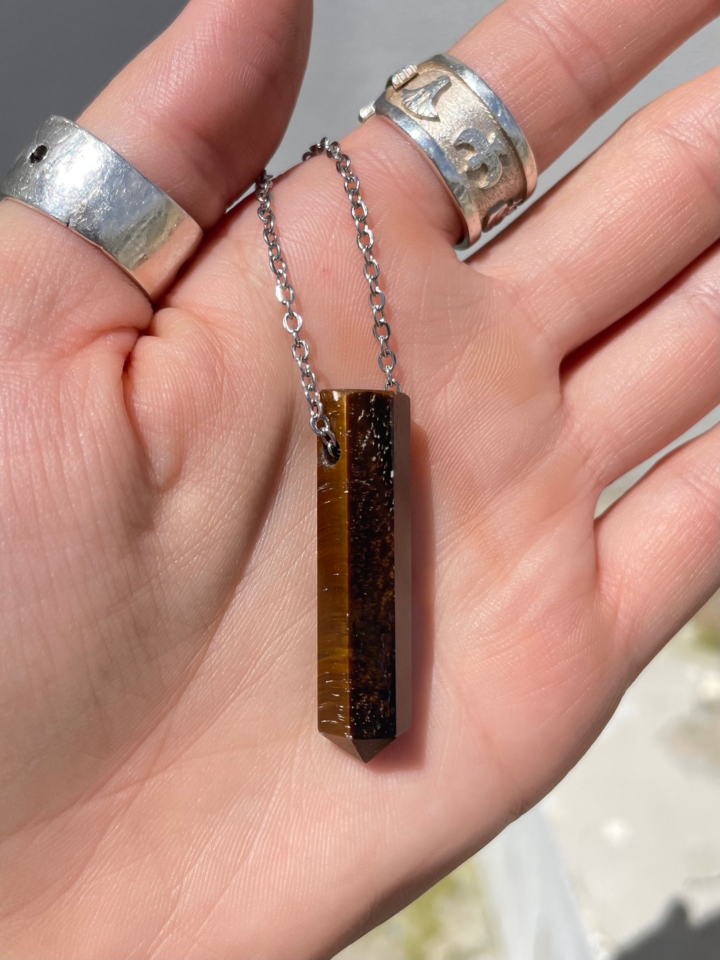 Tiger Eye Point Necklace