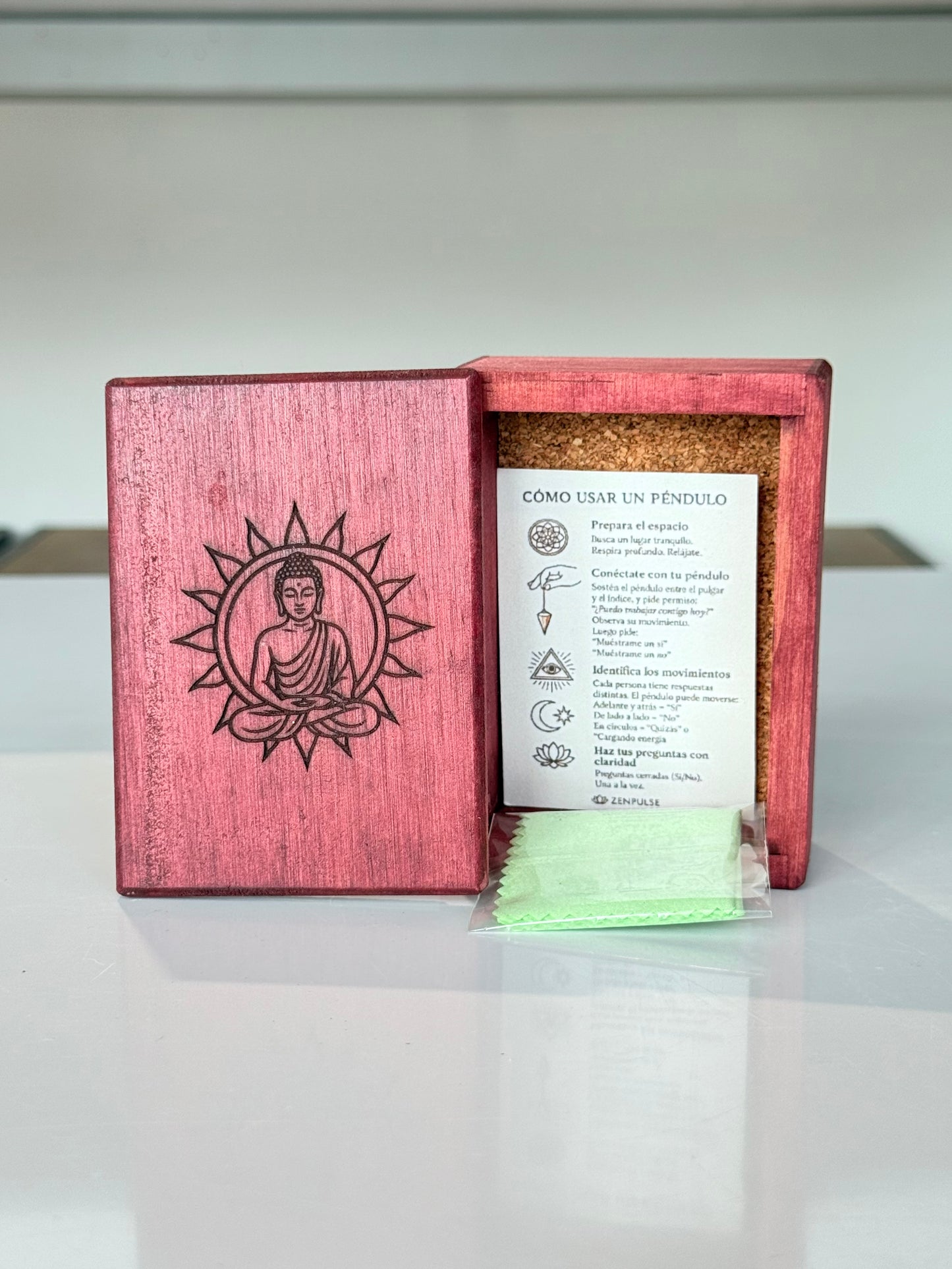 Clear Quartz & Chakra Pendulum ( Wood Box Included )