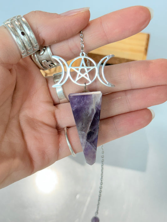 Amethyst Pendulum ( Wood Box Included )