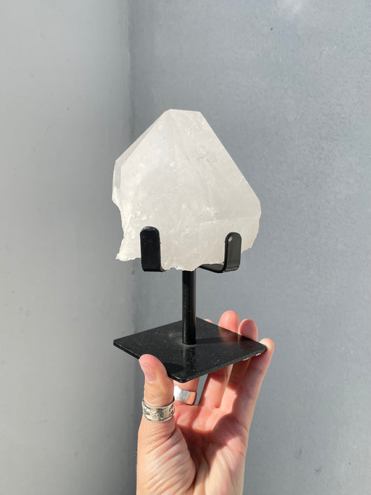 Clear Quartz Point on Stand