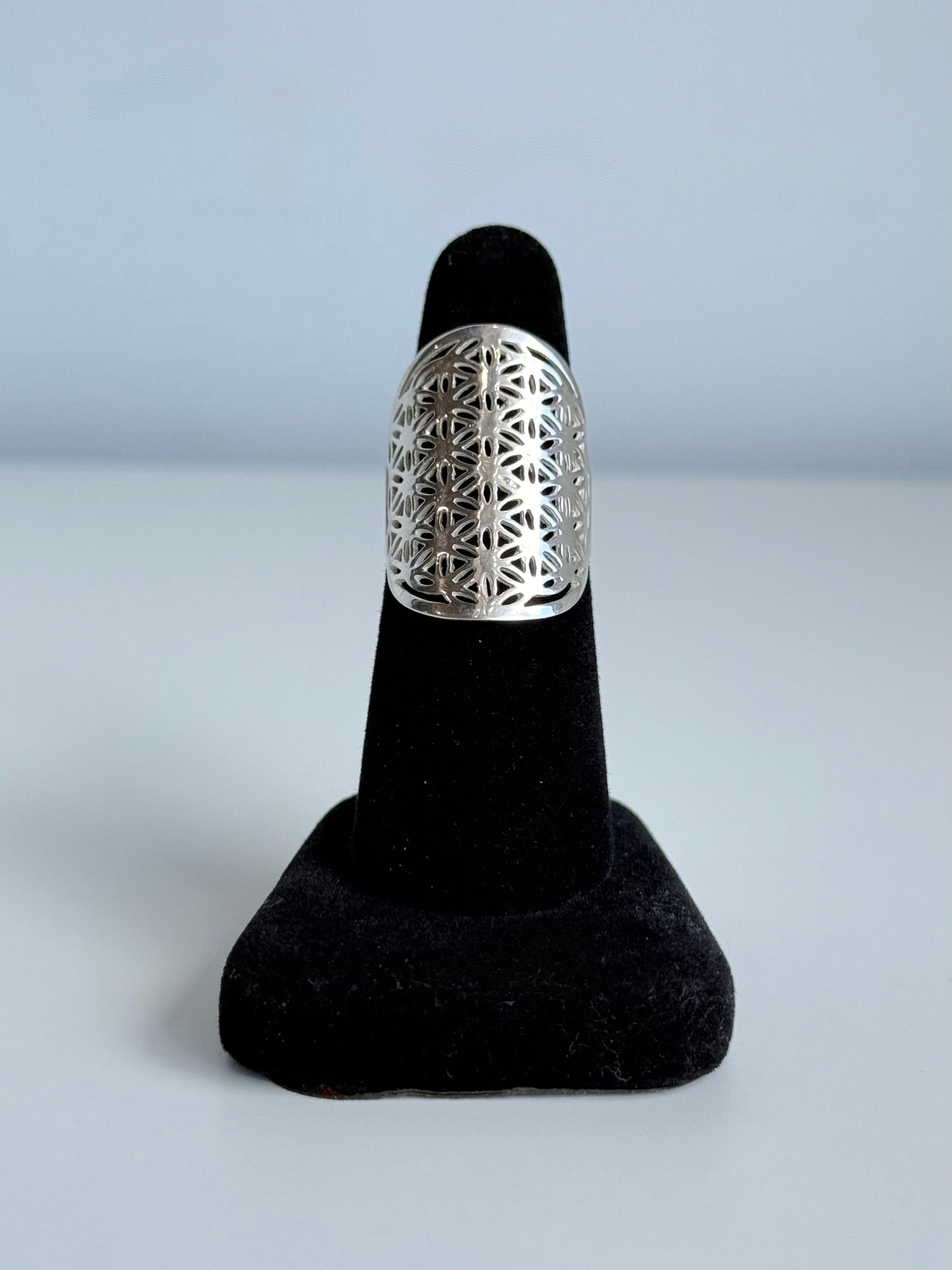 Flower of Life Ring - Silver 925 - Adjustable Size