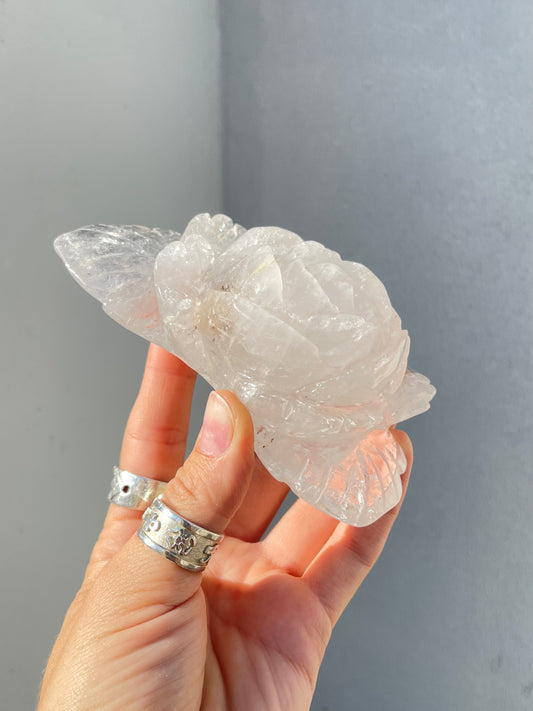 Clear Quartz Carved Flower