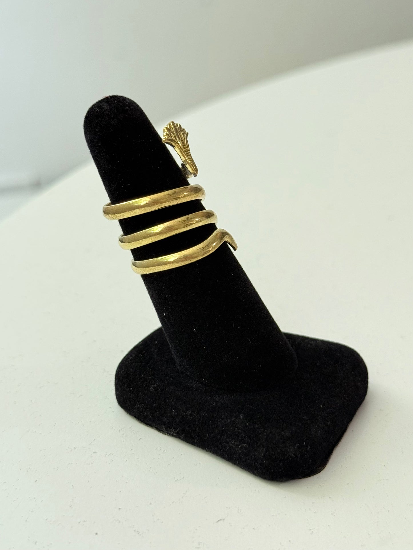 Lotus Swirl Adjustable Brass Ring – Best Fits Size 8 and Can Be Adjusted Larger