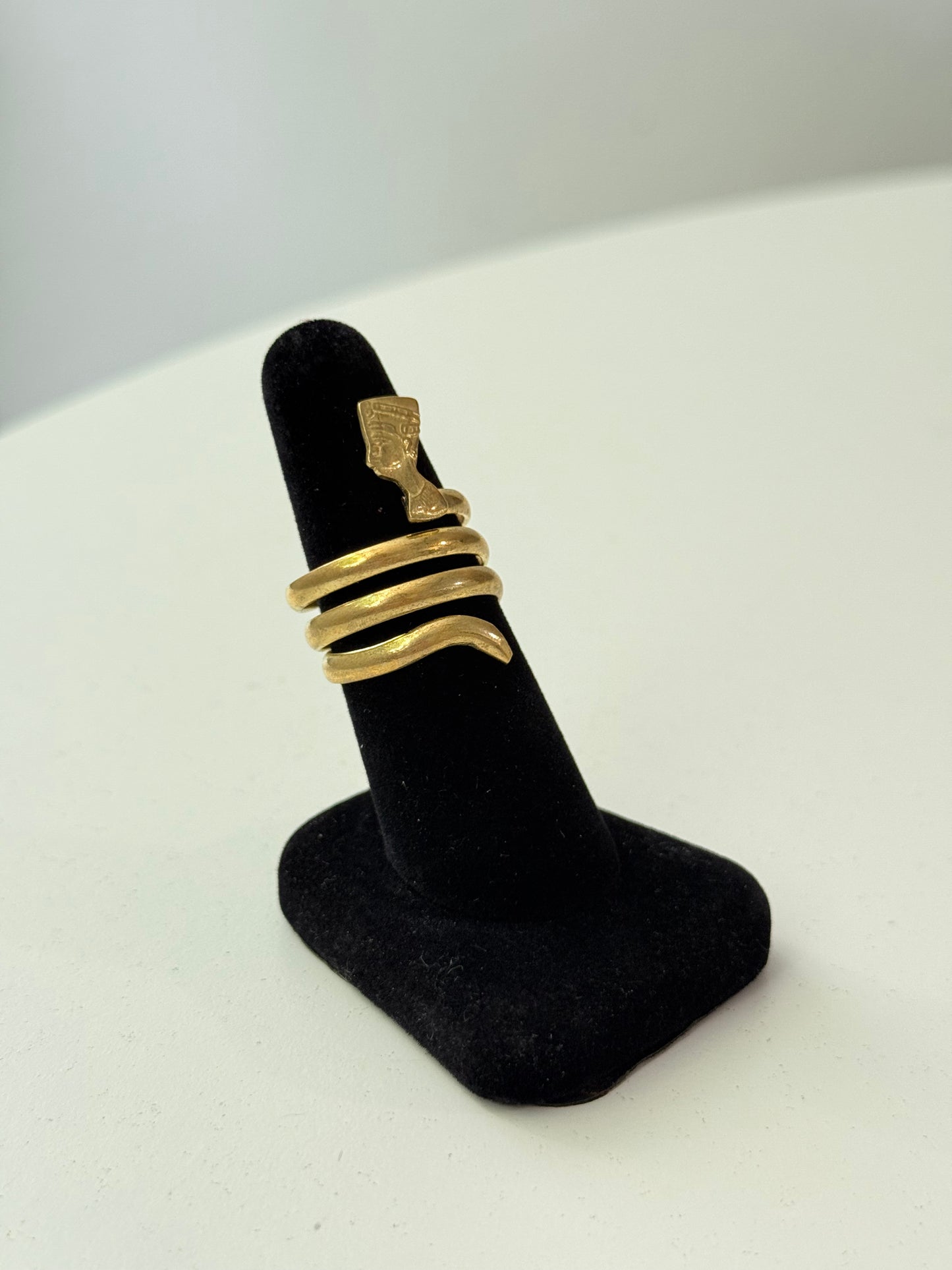 Nefertiti Swirl Adjustable Brass Ring – Best Fits Size 9 and Can Be Adjusted Larger