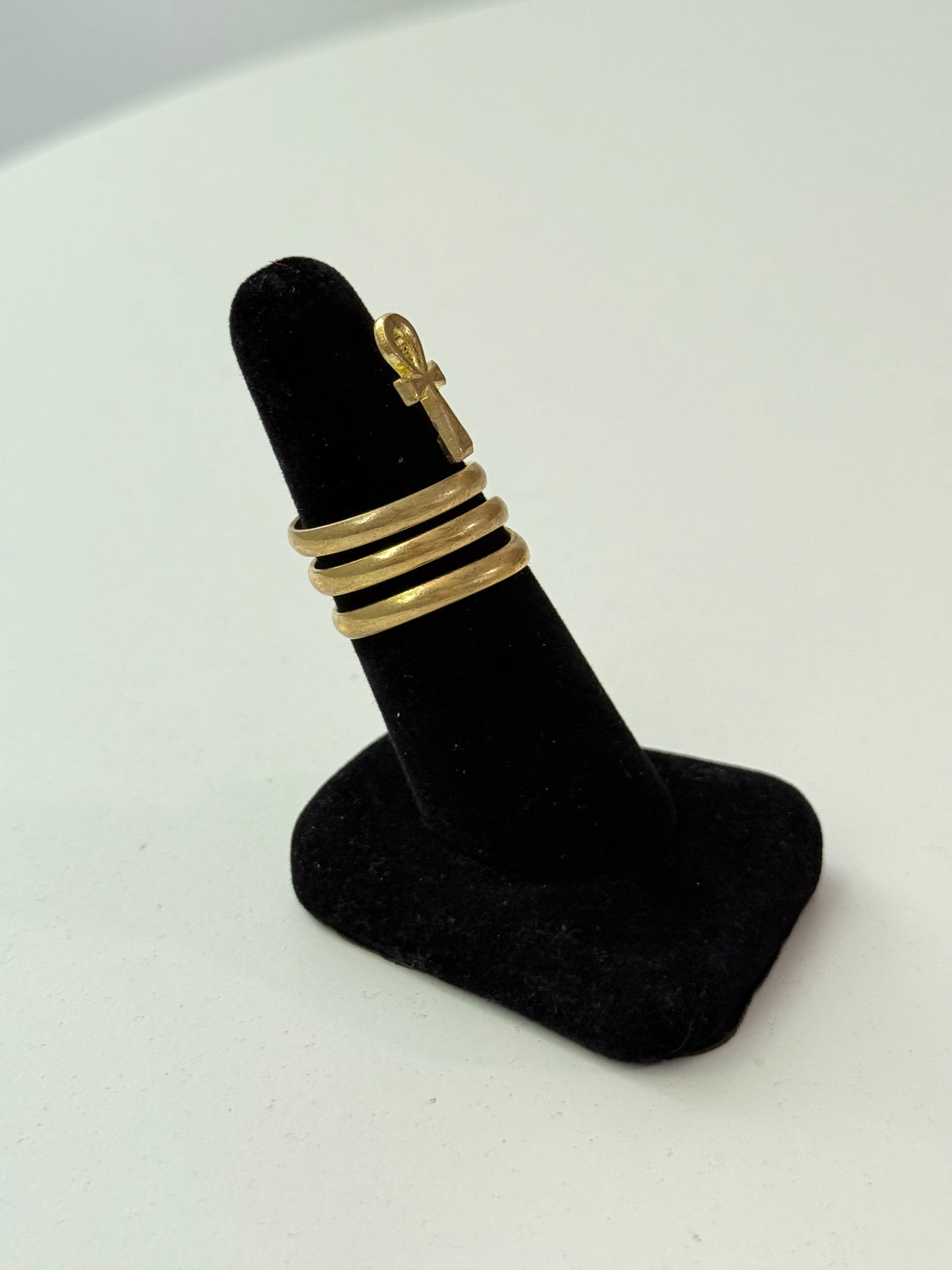Ankh Swirl Adjustable Brass Ring – Best Fits Size 8 and Can Be Adjusted Larger