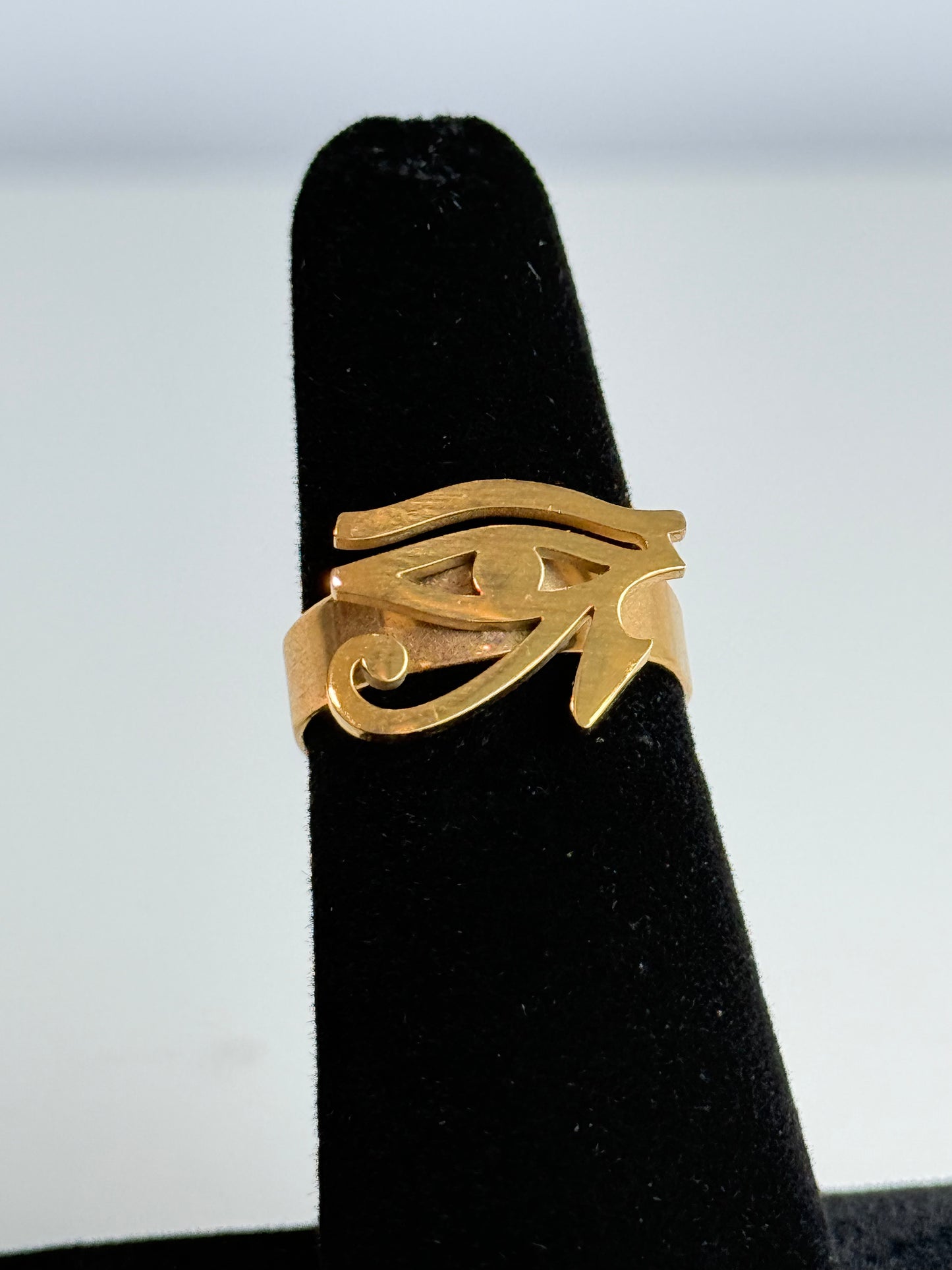 Eye of Horus Adjustable Brass Ring – Best Fits Size 6 and Can Be Adjusted Larger