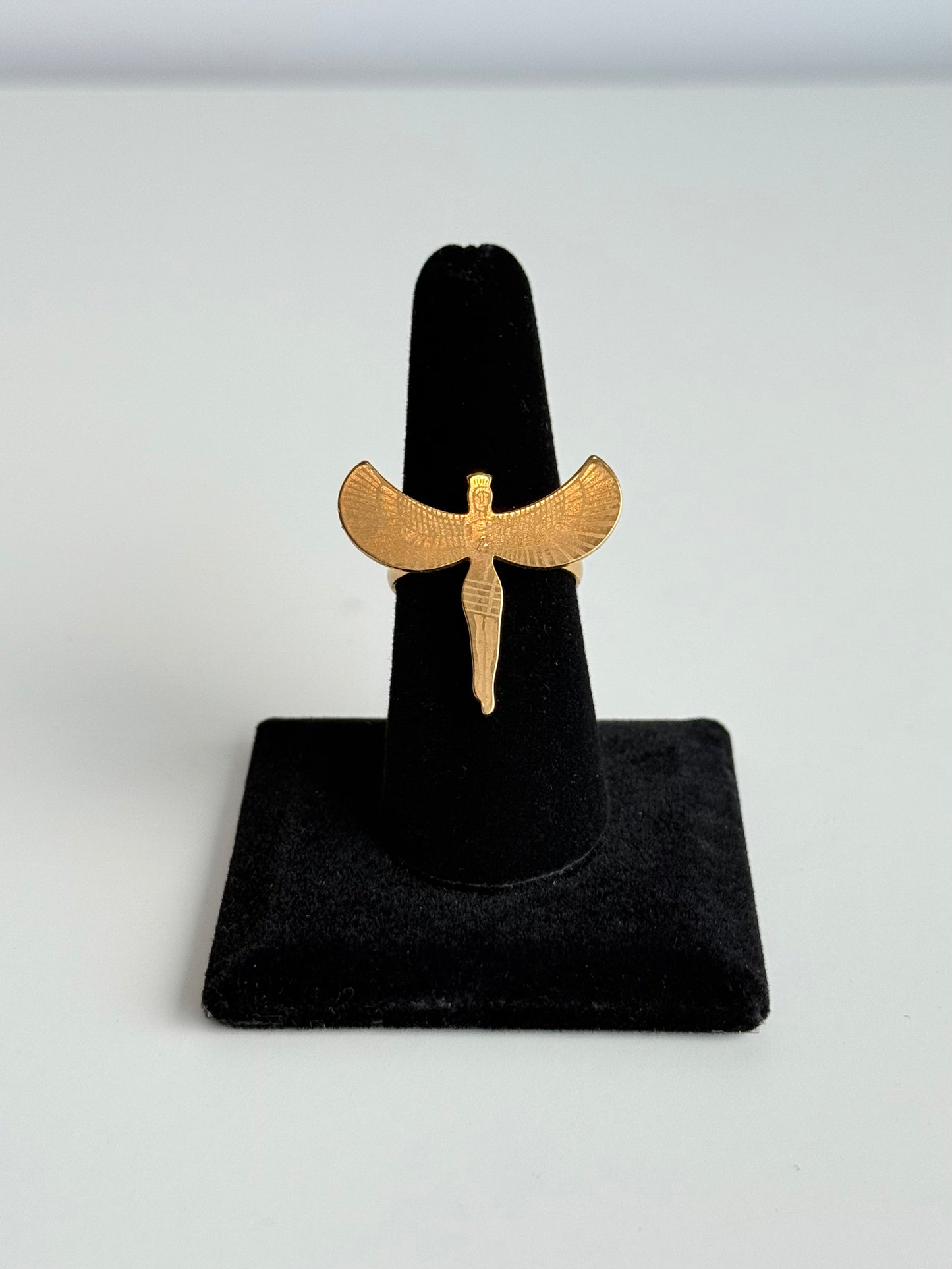 Isis Wing Adjustable Brass Ring – Best Fits Size 7.5 and Can Be Adjusted Larger