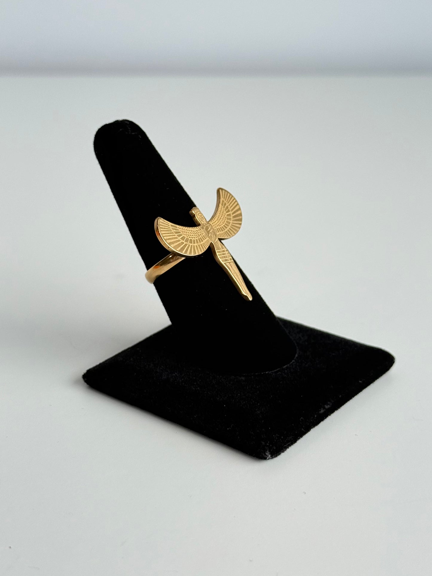 Isis Wing Adjustable Brass Ring – Best Fits Size 7.5 and Can Be Adjusted Larger