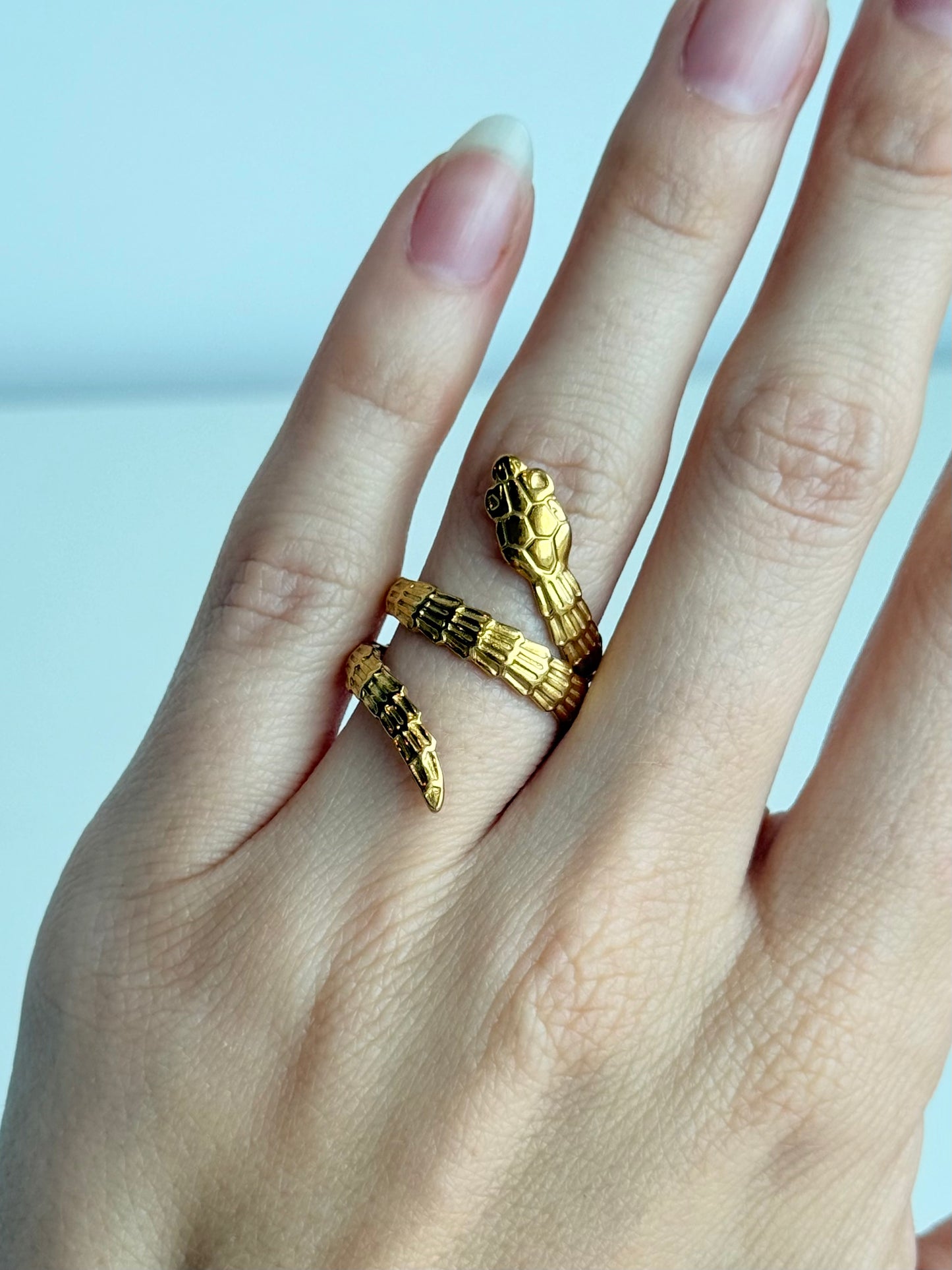Snake Adjustable Brass Ring – Best Fits Size 6 and Can Be Adjusted Larger