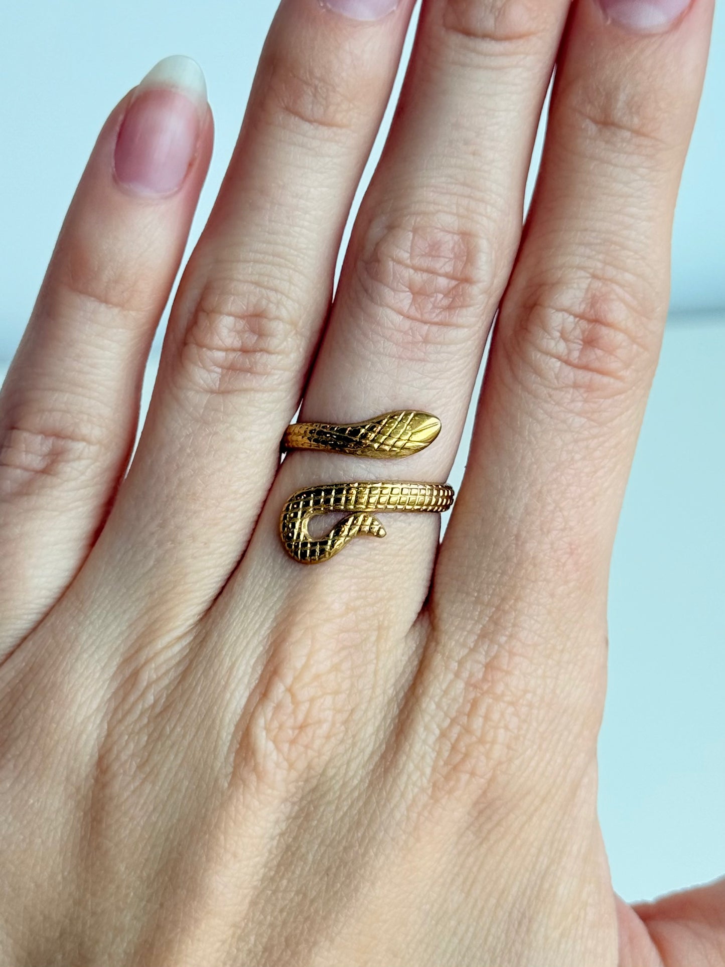 Snake Adjustable Brass Ring – Best Fits Size 7 and Can Be Adjusted Larger