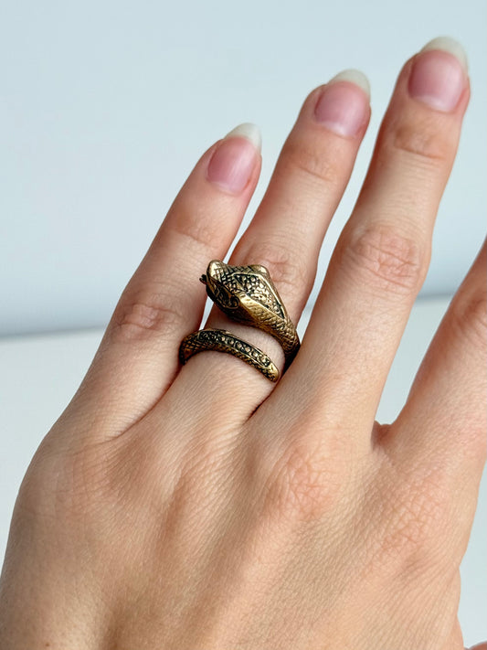 Snake Adjustable Brass Ring – Best Fits Size 5 and Can Be Adjusted Larger
