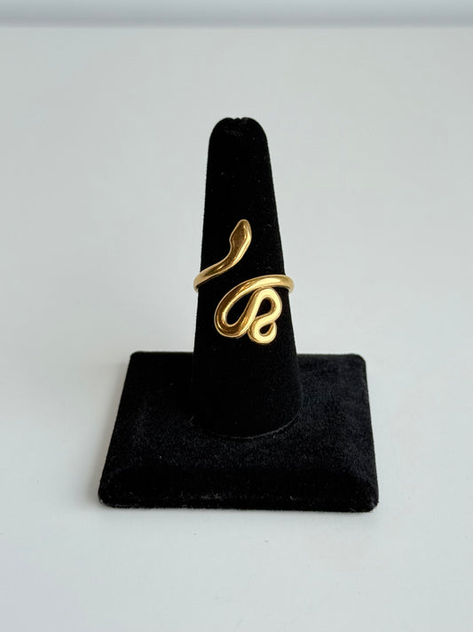 Snake Adjustable Brass Ring – Best Fits Size 8 and Can Be Adjusted Larger
