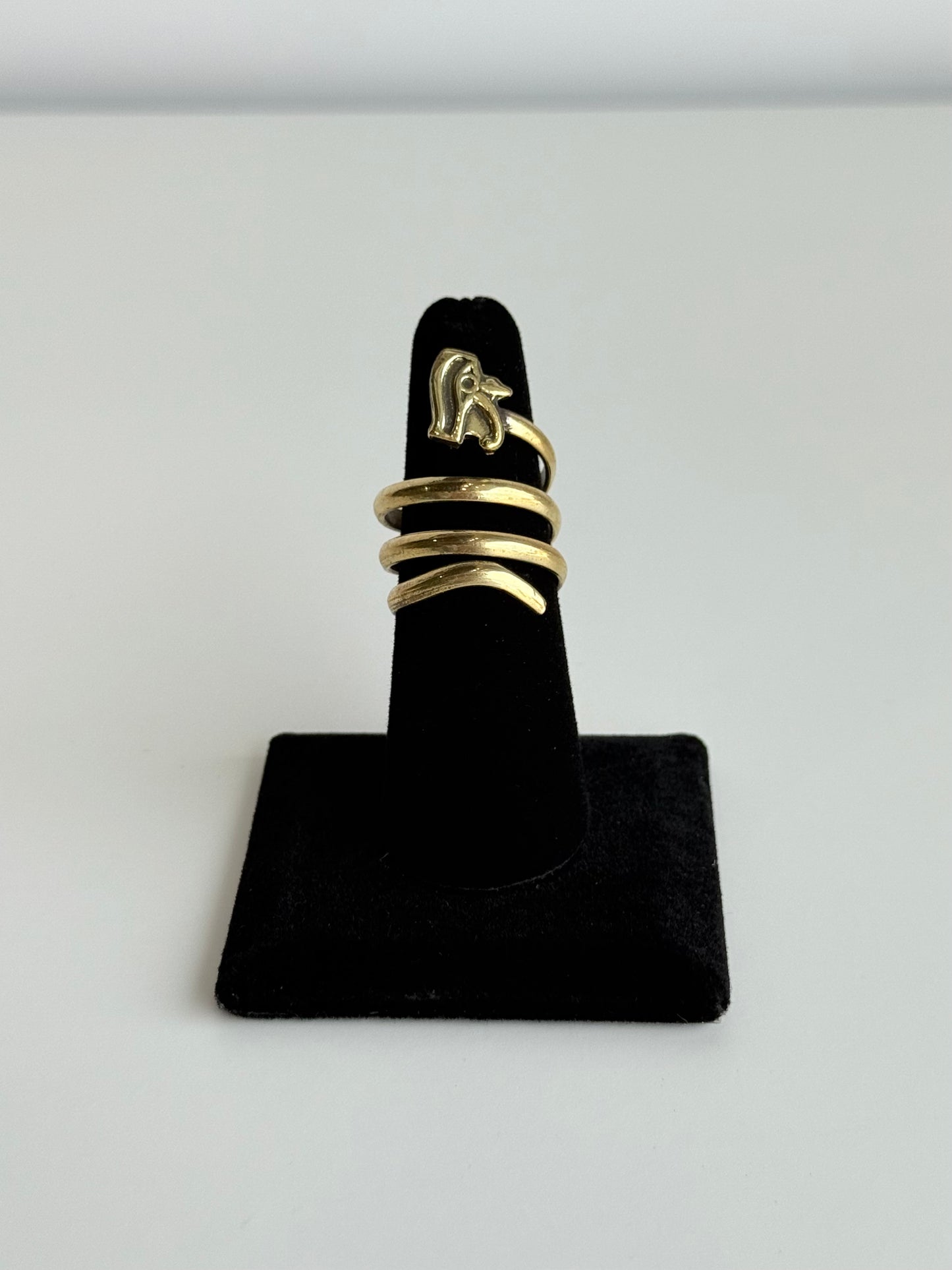 Eye of Horus Swirl Adjustable Brass Ring – Best Fits Size 7 or 8 and Can Be Adjusted Larger
