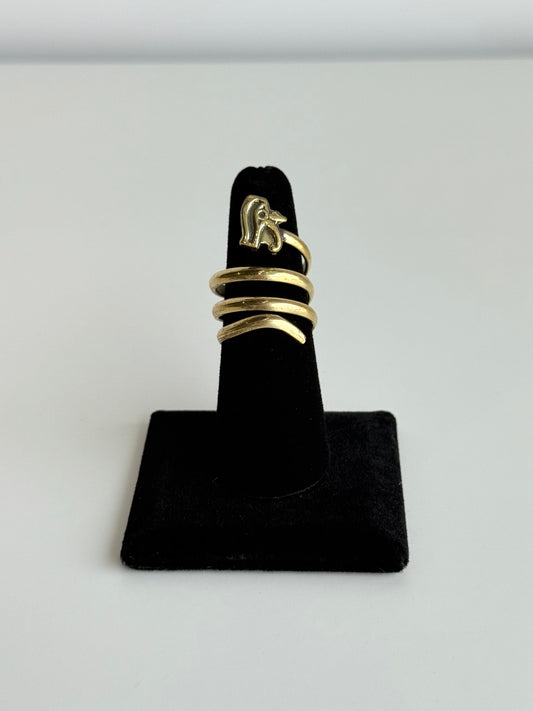 Eye of Horus Swirl Adjustable Brass Ring – Best Fits Size 7 or 8 and Can Be Adjusted Larger