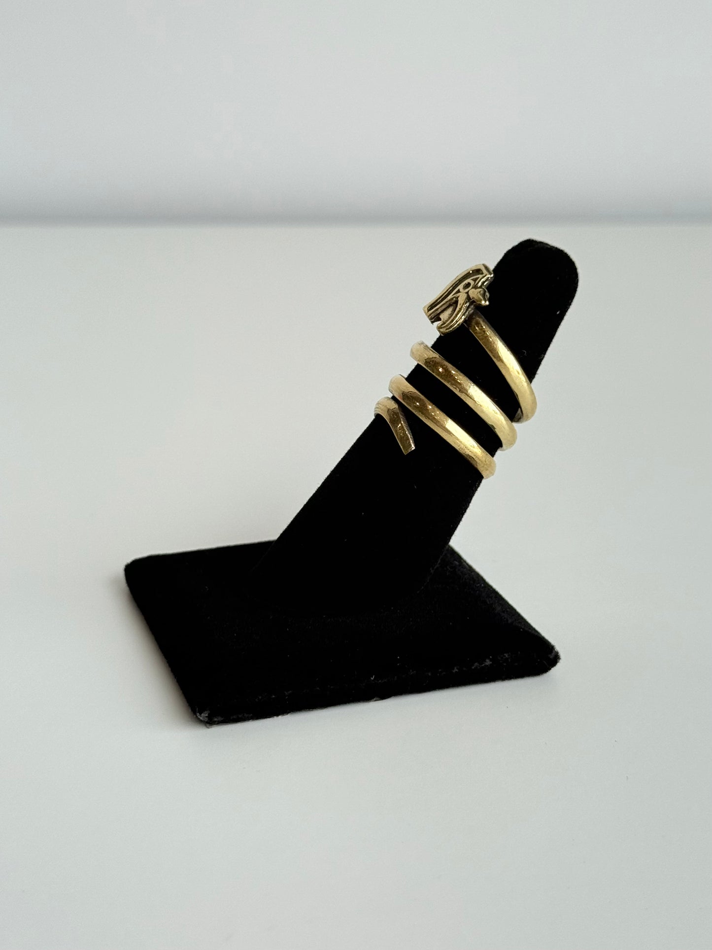 Eye of Horus Swirl Adjustable Brass Ring – Best Fits Size 7 or 8 and Can Be Adjusted Larger