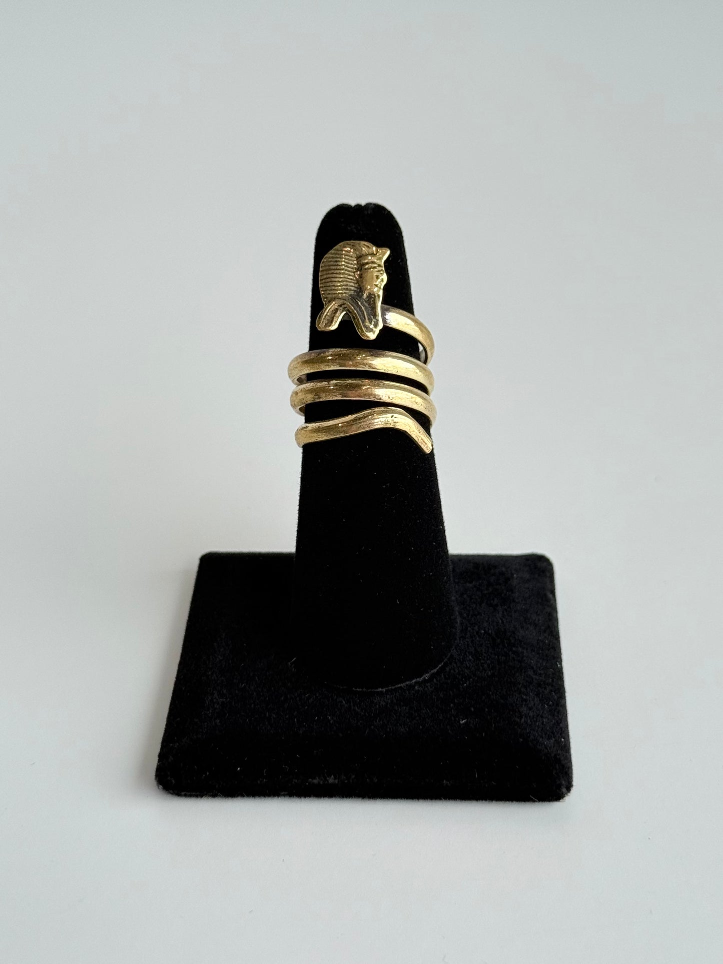 Tutankhamen Swirl Adjustable Brass Ring – Best Fits Size 7 or 8 and Can Be Adjusted Larger
