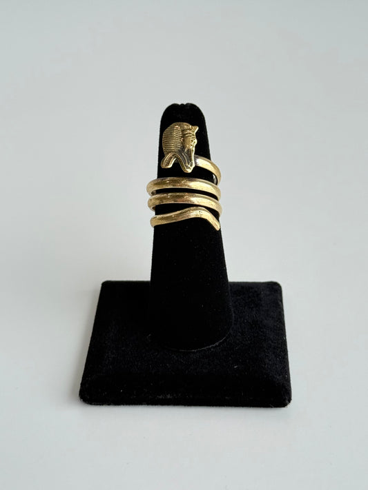 Tutankhamen Swirl Adjustable Brass Ring – Best Fits Size 7 or 8 and Can Be Adjusted Larger
