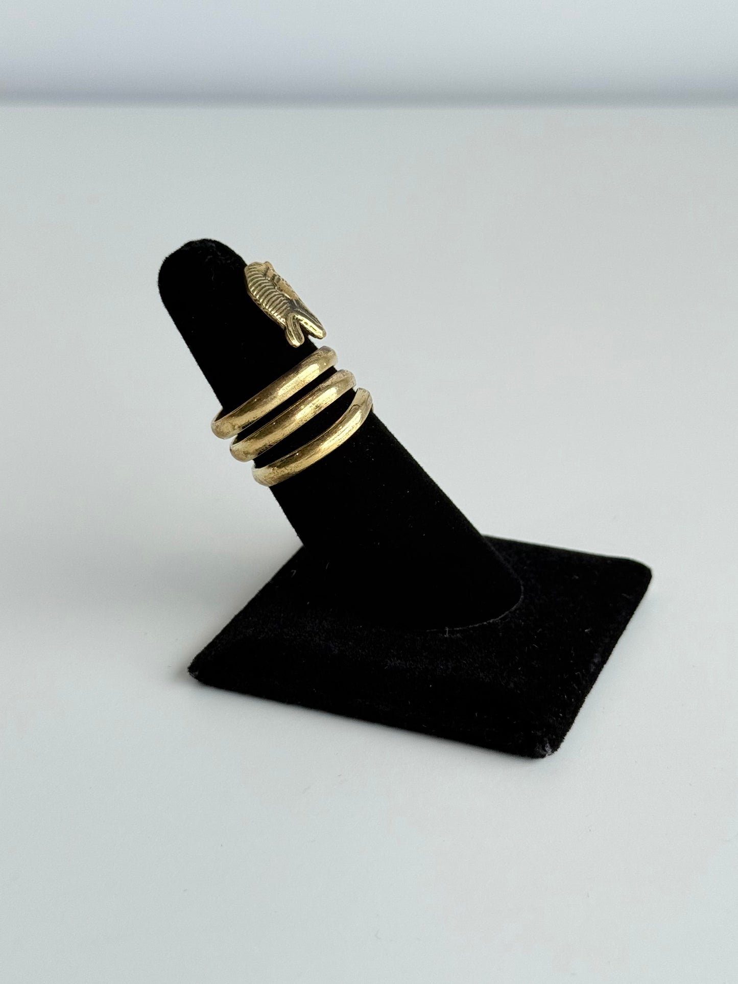 Tutankhamen Swirl Adjustable Brass Ring – Best Fits Size 7 or 8 and Can Be Adjusted Larger