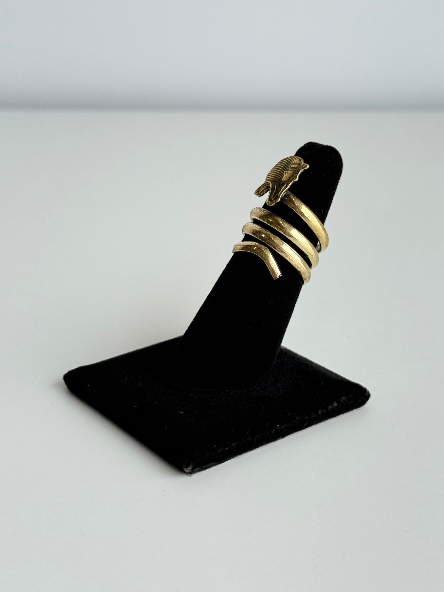 Tutankhamen Swirl Adjustable Brass Ring – Best Fits Size 7 or 8 and Can Be Adjusted Larger